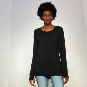 Threads 4 Thought Parscarelli Feather Fleece Tunic Pullover black stitch fix Nwt